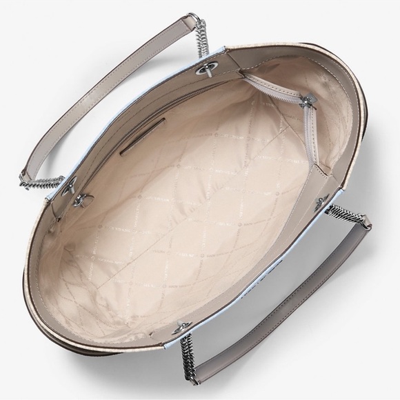 Michael Kors Jet Set LG Color-Block Signature Logo Shoulder Bag Light Sky Multi - Picture 10 of 11